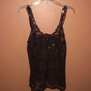 Brown and Glittered See Through Tank